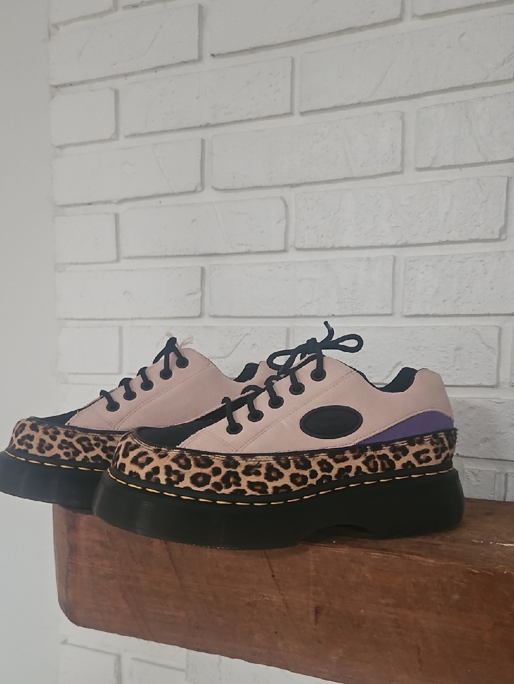 Dr. Martens hunky Leopard Trim Platform Sneakers - Pink Size 8